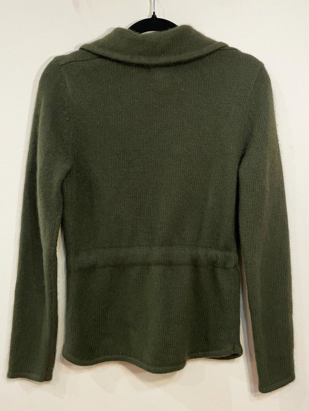 Vintage Angora Blend Cardigan Olive Green Kenar Small EUC - Picture 2 of 6